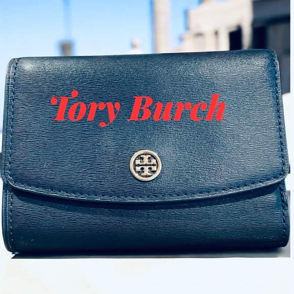 Tory Burch Dark Navy Blue and Red Women's Wallet - Picture 3 of 16